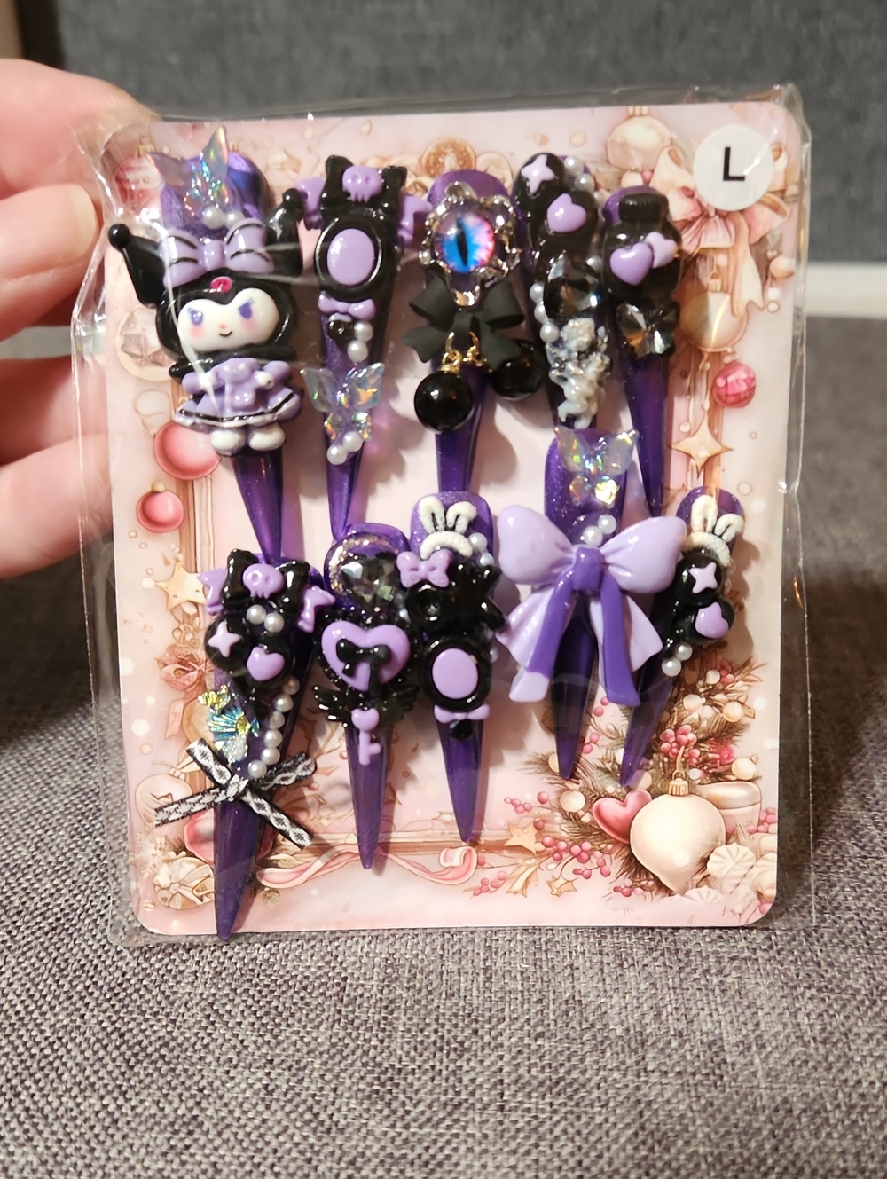 Purple  Press On Nails. Size Large - Picture 5 of 5